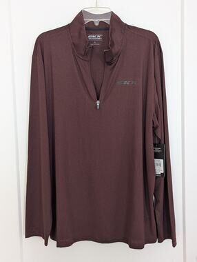 Skechers Men's XL Burgundy Pullover Moisture Wicking Stretch Dri Fast